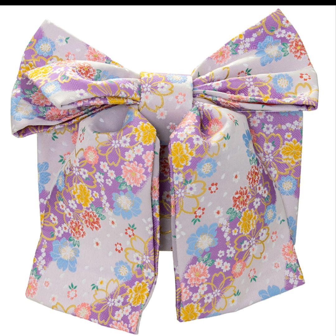 No.1未使用特大★上品銀紫グラデーション★作り帯