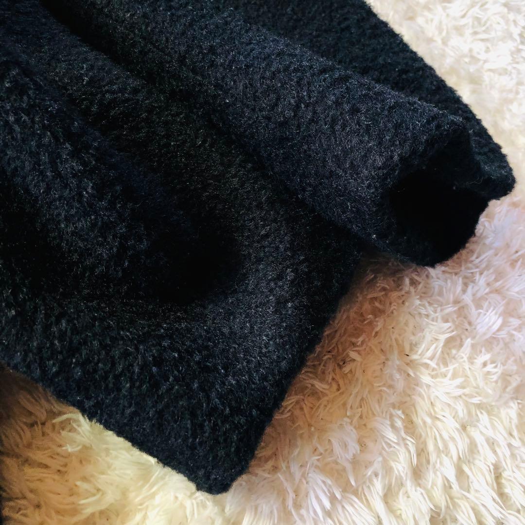 美品✨マックスマーラ ベルテッドコート モヘヤ アルパカ 女優襟 ブラック 40