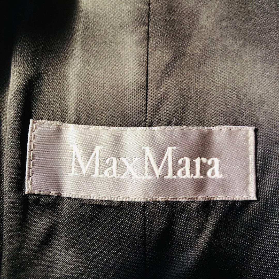 美品✨マックスマーラ ベルテッドコート モヘヤ アルパカ 女優襟 ブラック 40