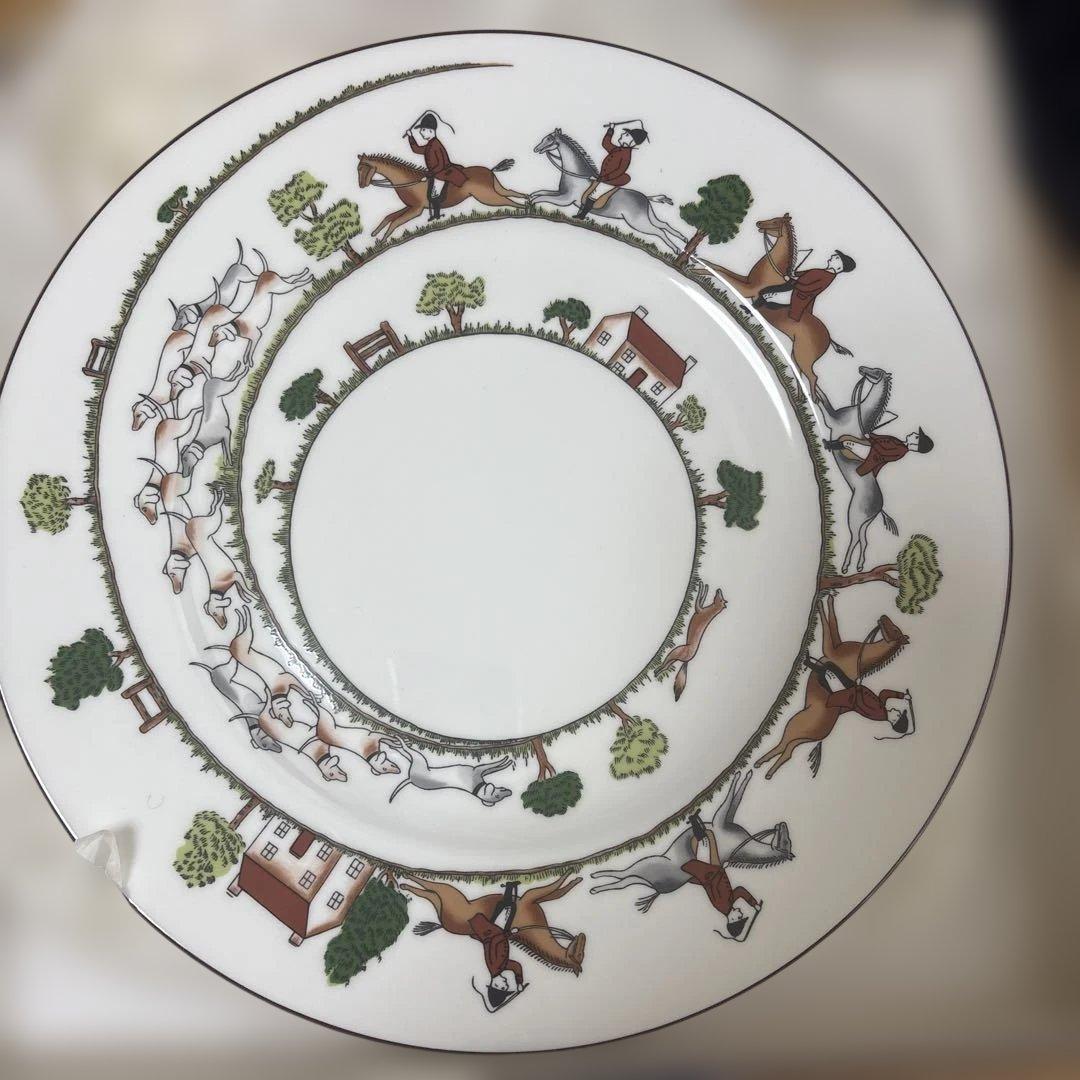  ハンティングシーン 皿 約27cm