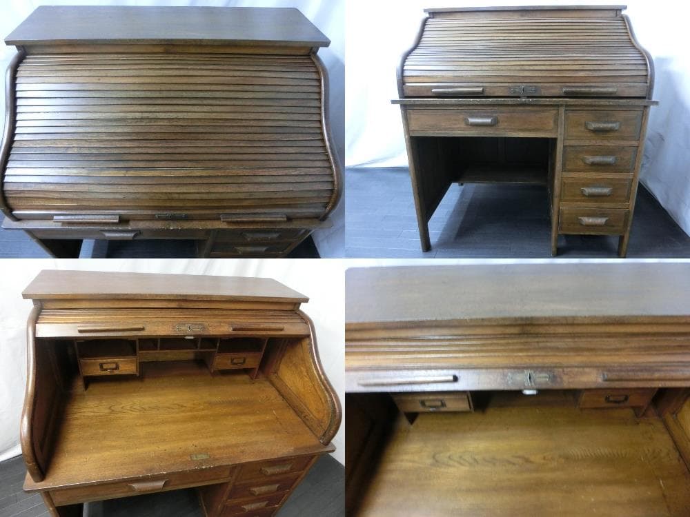アンティーク机 文机 店舗 レトロ 蛇腹 骨董 カフェ 店舗什器 天然生活