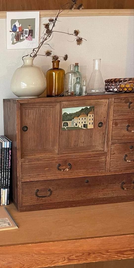 m*a様 昭和レトロ 古道具　水屋箪笥 引き戸付き 収納箪笥 小引き出し　アンテ