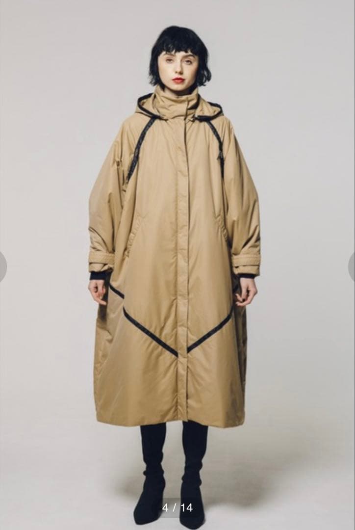 【led.tokyo】ダイアゴナルライン ナイロン ロングコート