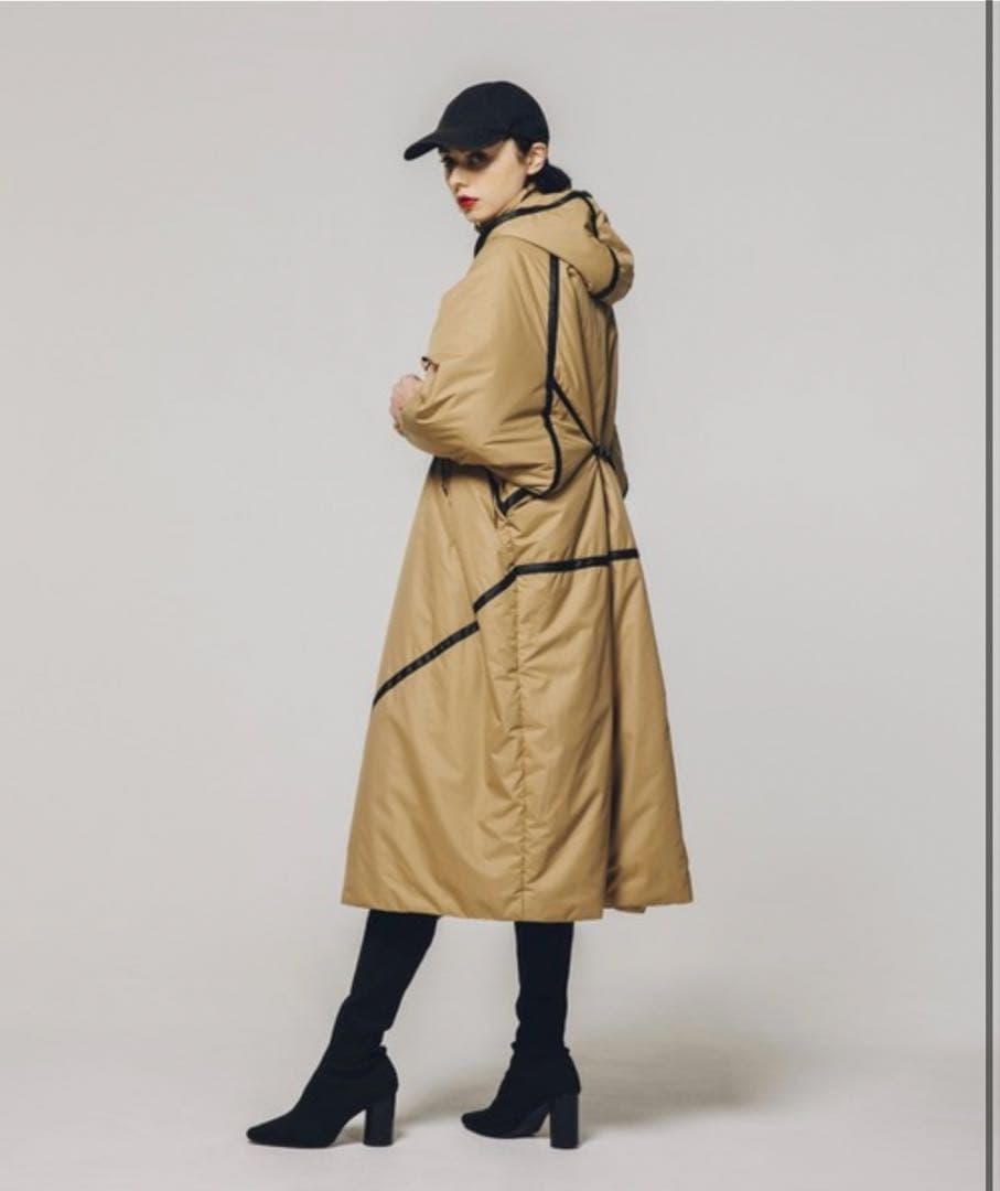 【led.tokyo】ダイアゴナルライン ナイロン ロングコート