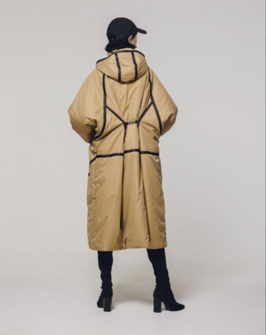【led.tokyo】ダイアゴナルライン ナイロン ロングコート