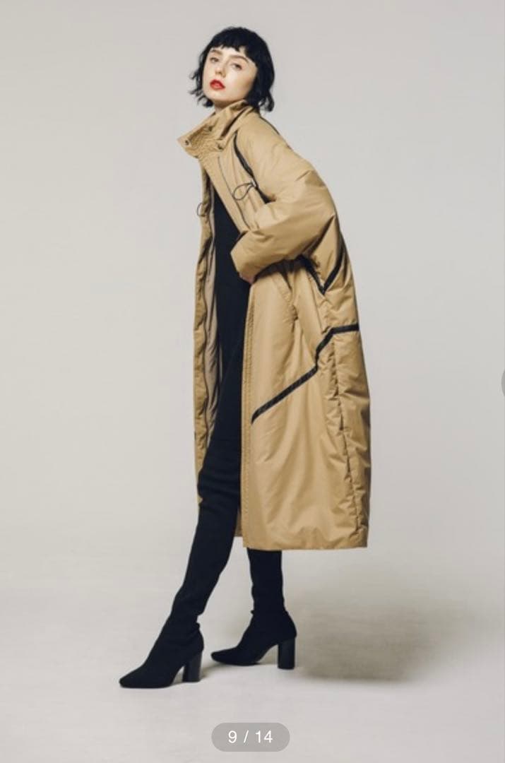 【led.tokyo】ダイアゴナルライン ナイロン ロングコート