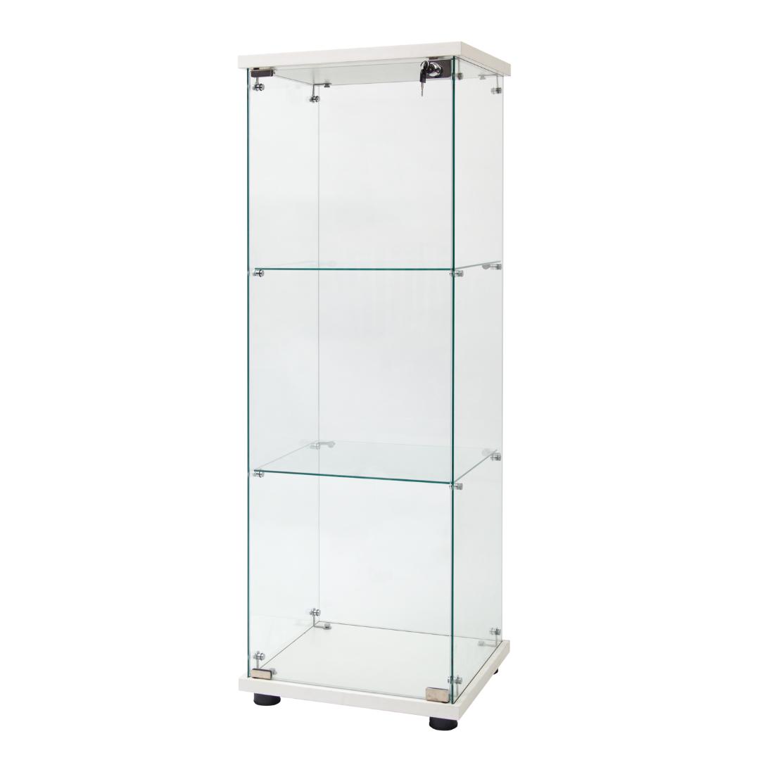 【新品】コレクションケース ガラス フィギュアケース 3段 棚 ホワイト