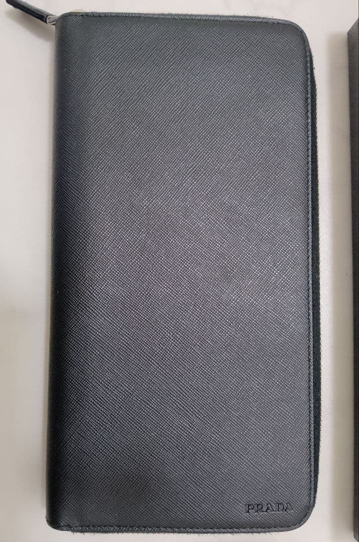 超美品☆PRADA プラダ ブラック レザー カード大容量ジッパー長財布収納多数