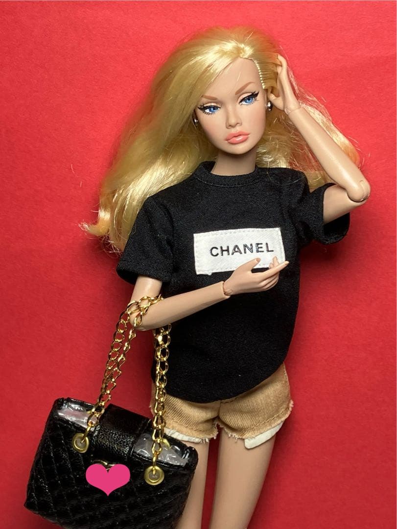 ★ハンドメイド★ ミニチュア チェーン トートバッグ BK