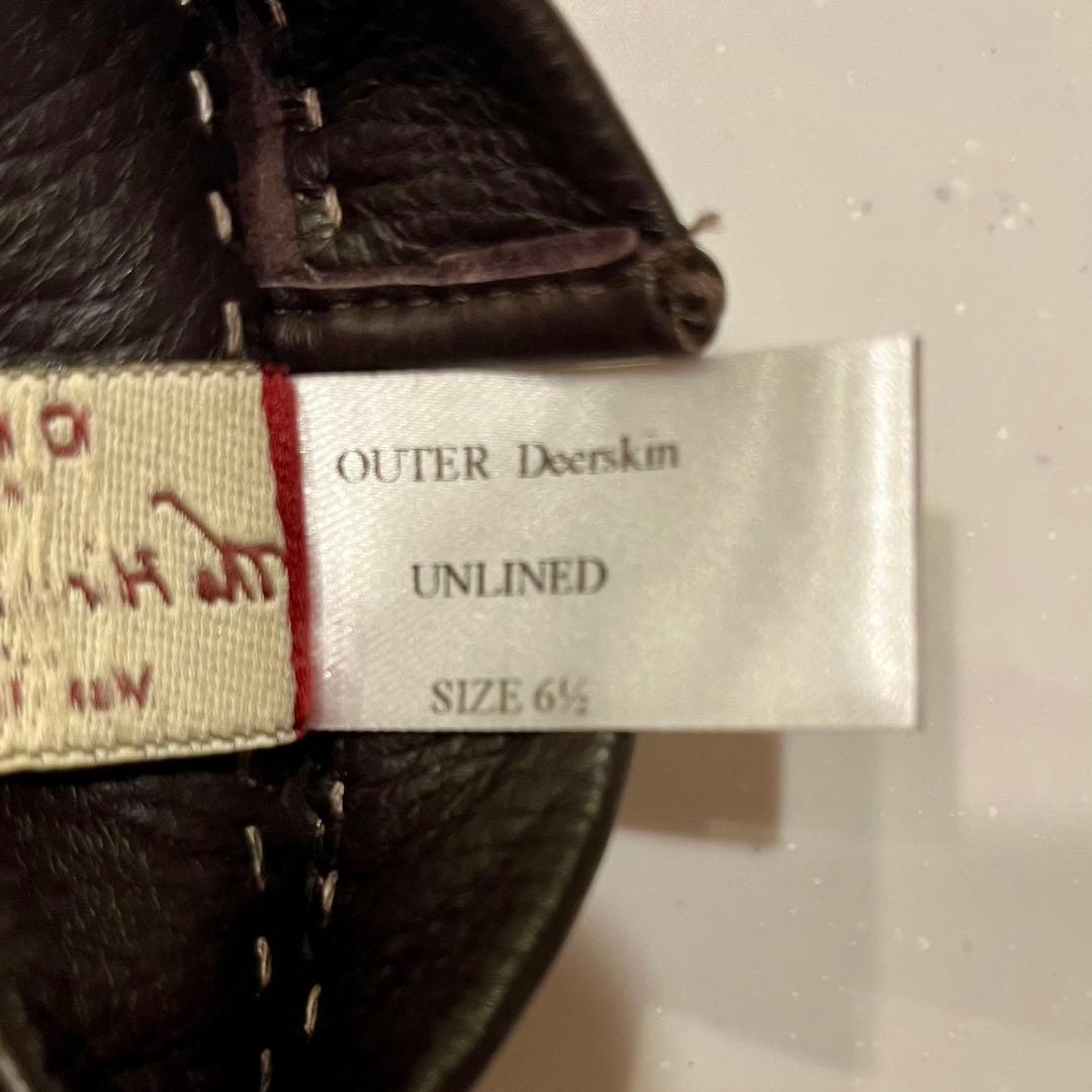 DENTS デンツ 革手袋 手縫い ディアスキン 茶（BARK）美品 6.5