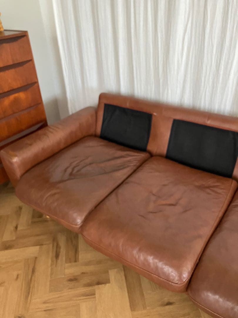 【送料込】unicoウニコ モルン レザーソファ3人掛け