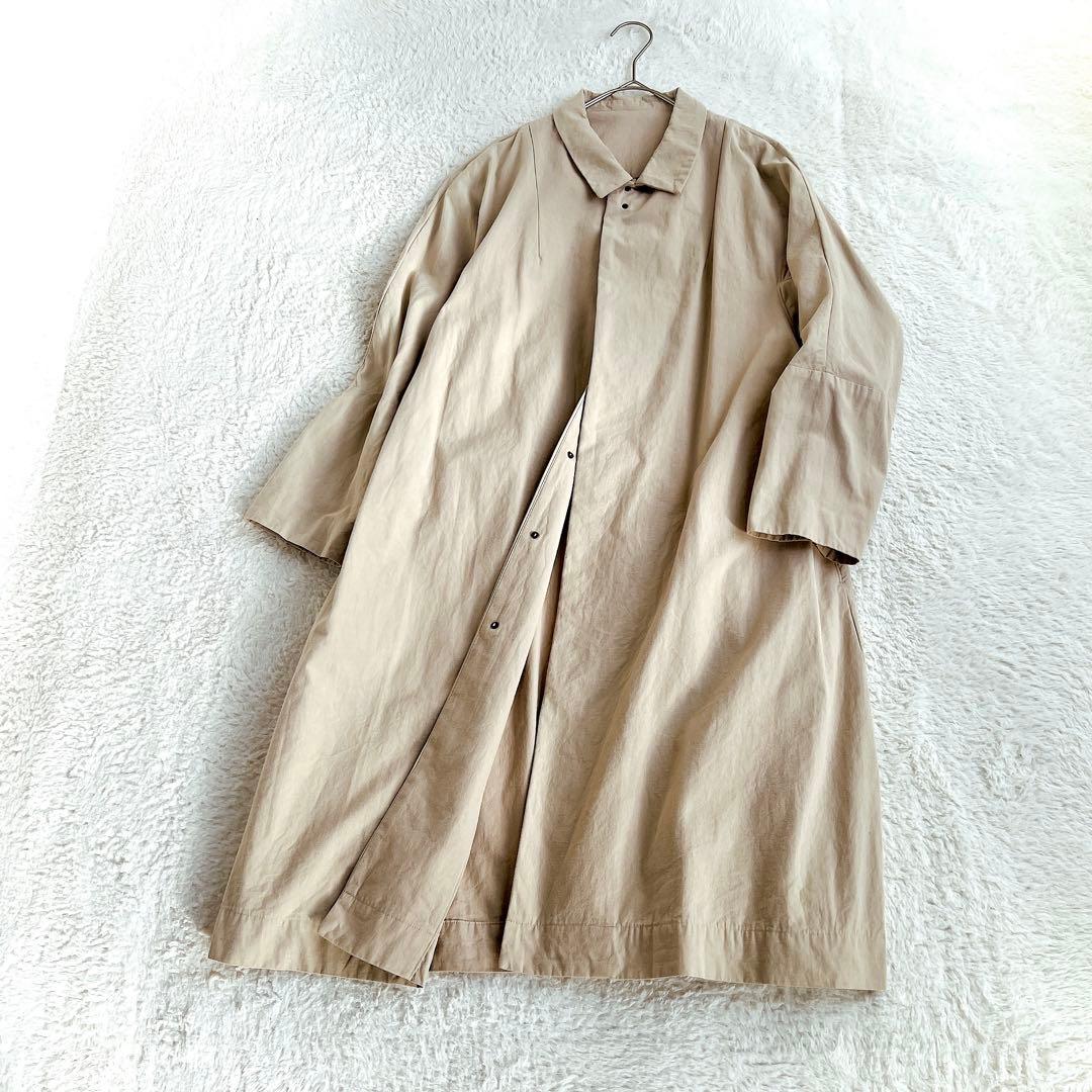 【suzuki takayuki】比翼仕立ステンカラーコート　ベージュ【日本製】