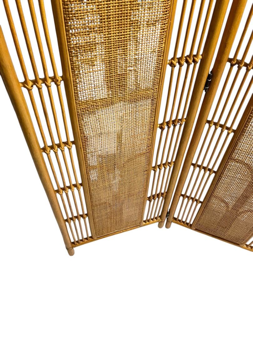 【極美品】東谷株式会社 パーテーション ラタン 衝立 3連 インテリア お洒落