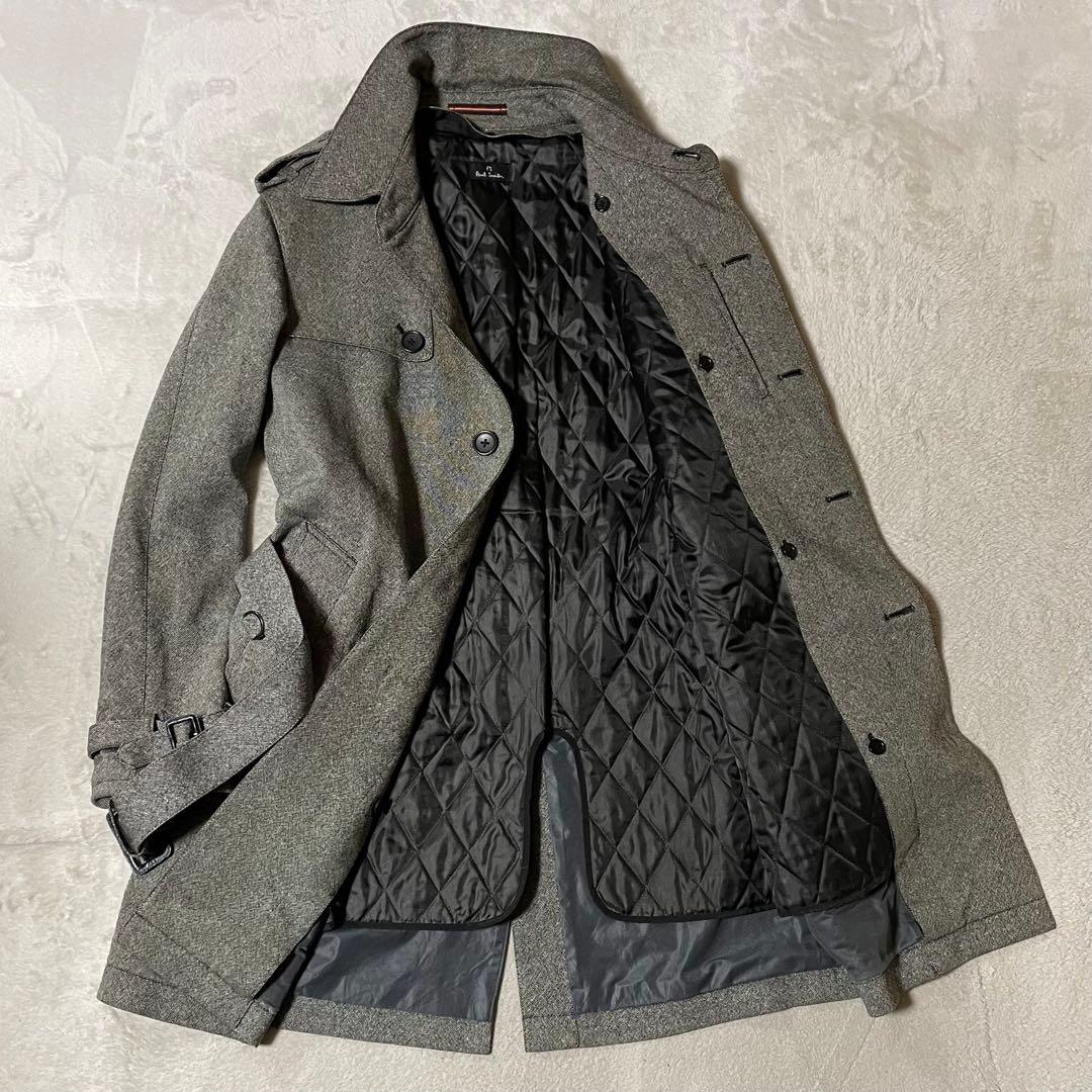 PS ポールスミス ライトツイード トレンチコート L 美品 キルトライナー