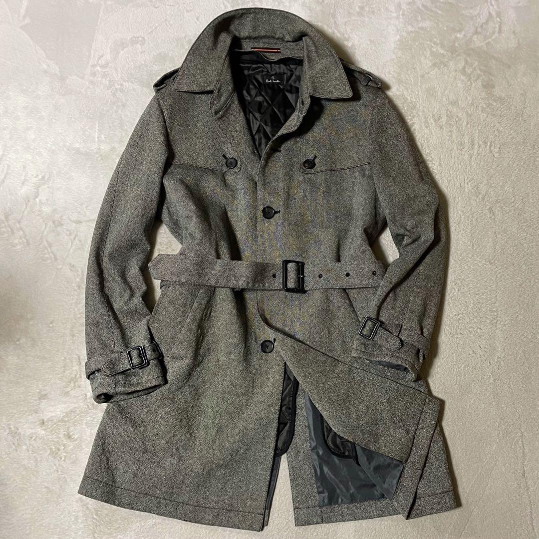 PS ポールスミス ライトツイード トレンチコート L 美品 キルトライナー