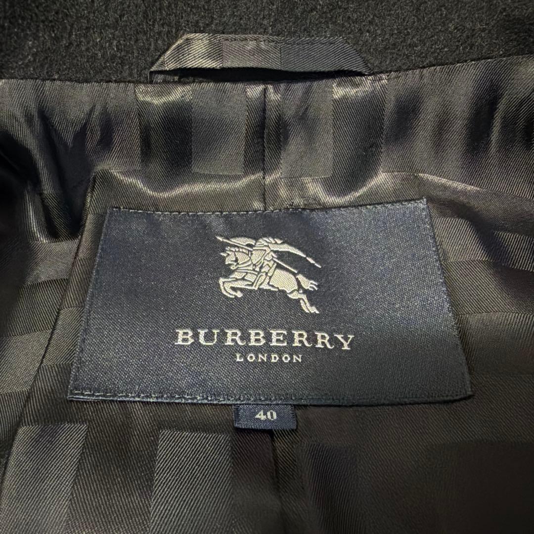 美品✨上質✨BURBERRY レディース ロングコート Aライン カシミヤ混 黒