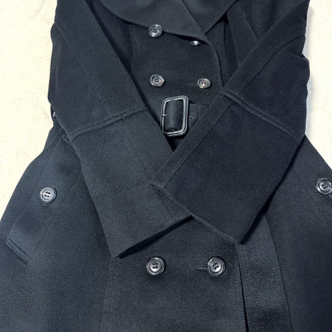 美品✨上質✨BURBERRY レディース ロングコート Aライン カシミヤ混 黒