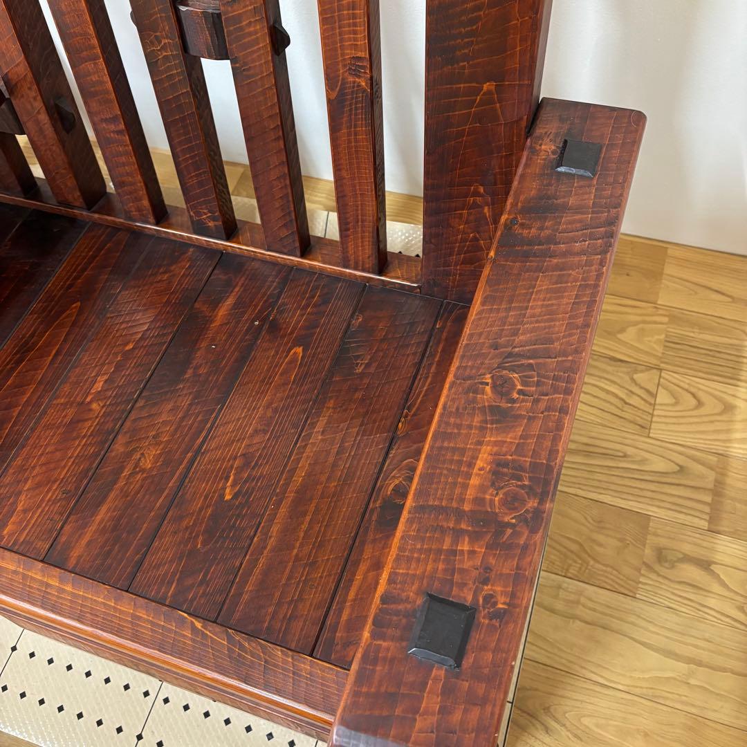 民芸家具　ベンチ　長椅子　机付き　アンティーク