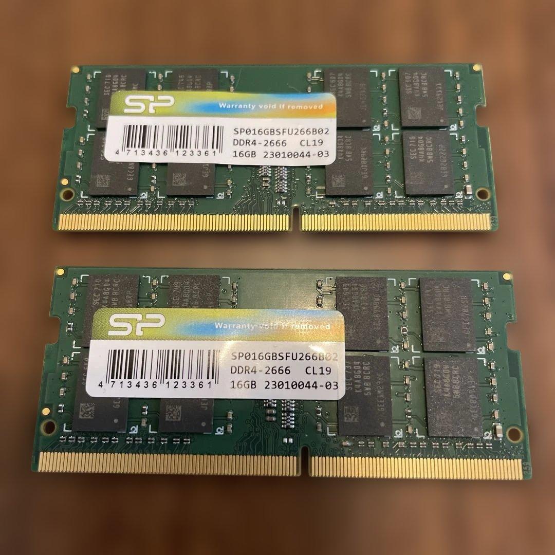 シリコンパワー DDR4 32GB(16x2) 2666MHz