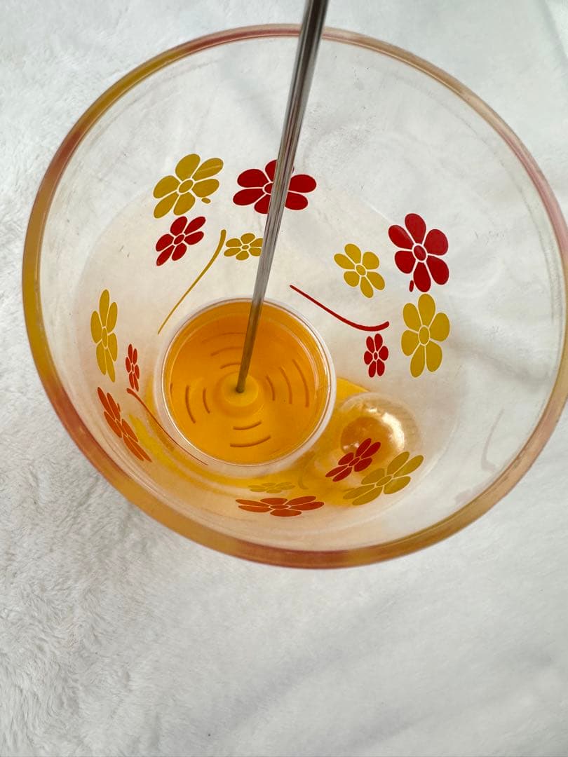 昭和レトロ　レトロ箸立て　レトロポップ　トーワ　黄色い花柄の箸立