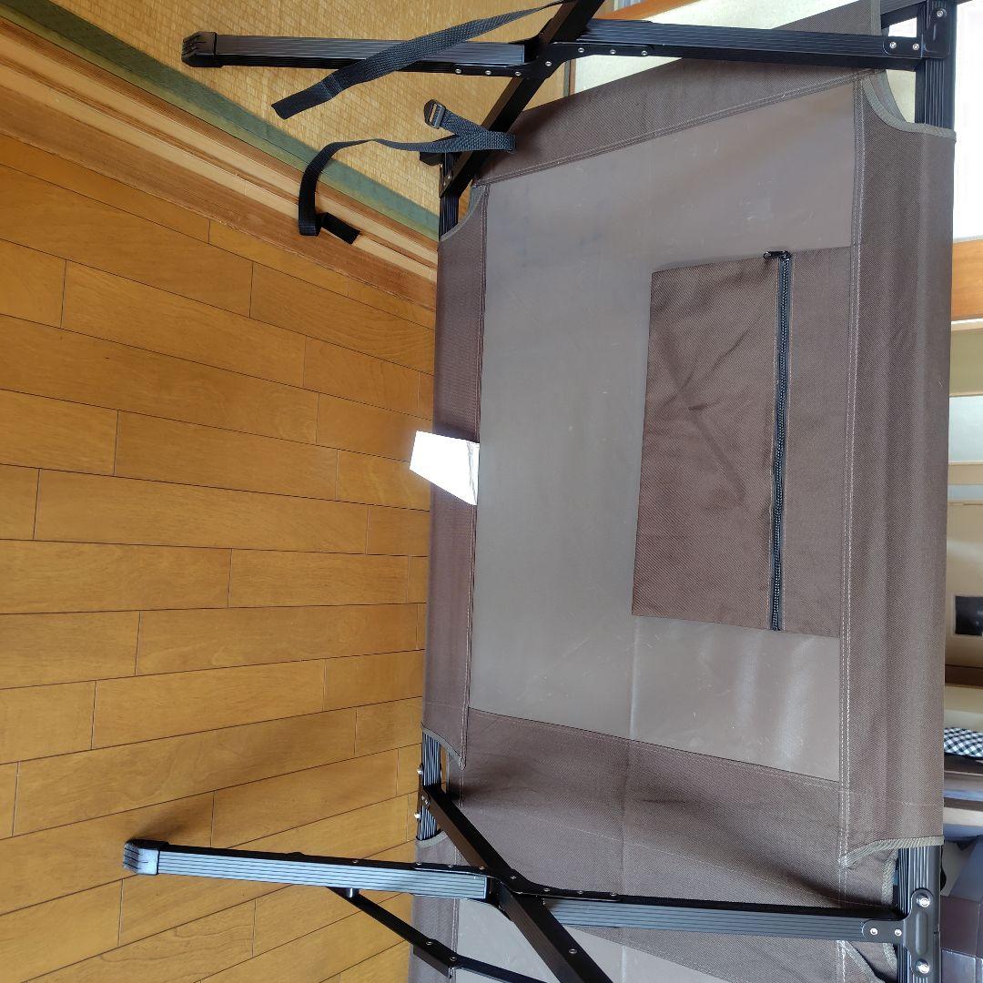 OgawaアルミGIベッド ワイドII 折りたたみコット ブラウン 収納袋付き