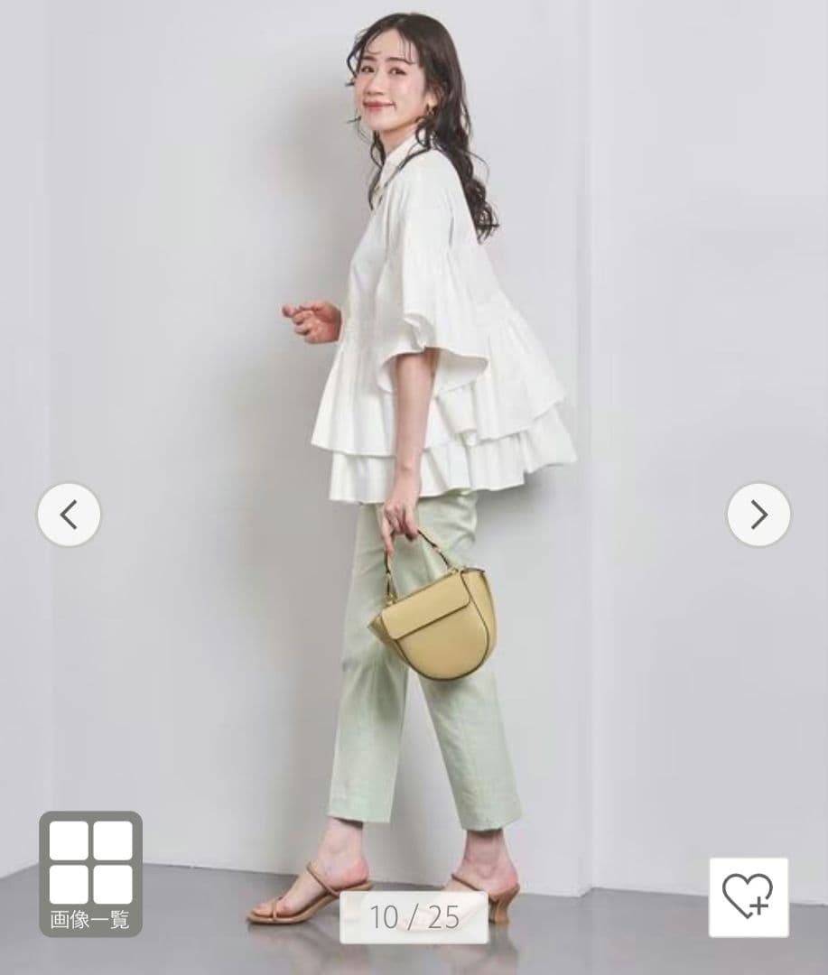 華やか★美品★ユナイテッドアローズ　イレギュラーシャーリングブラウスソリッド　M