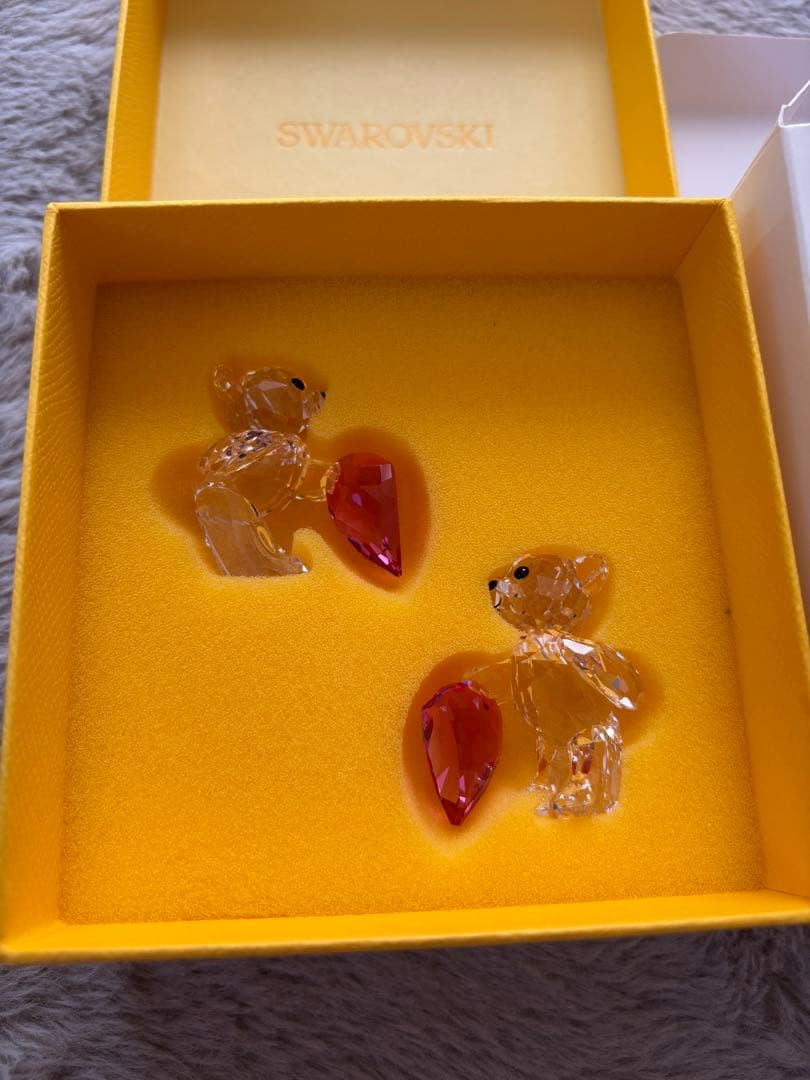 SWAROVSKI クリスタルベアとハートセット