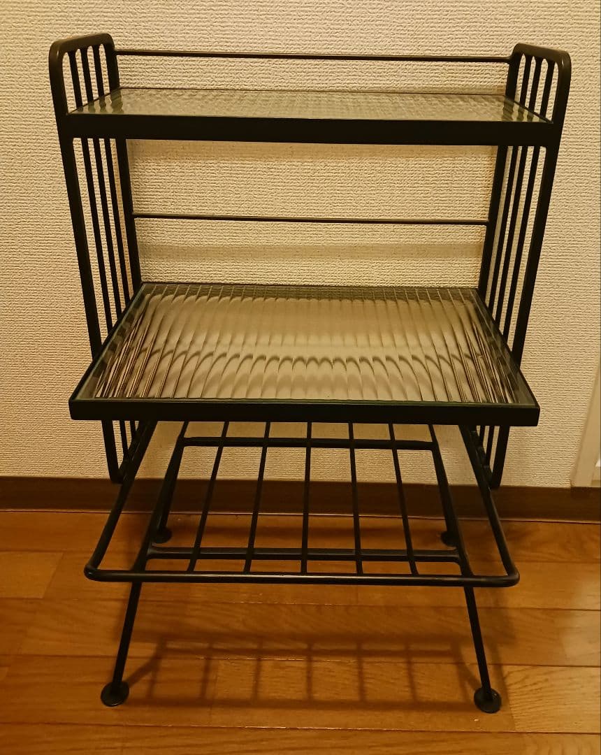 unico STELLA スモールシェルフ アイアン×ガラス