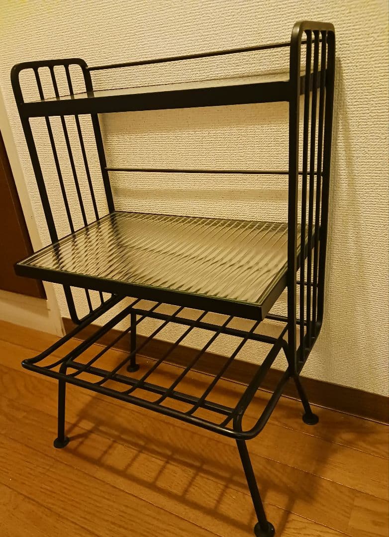 unico STELLA スモールシェルフ アイアン×ガラス