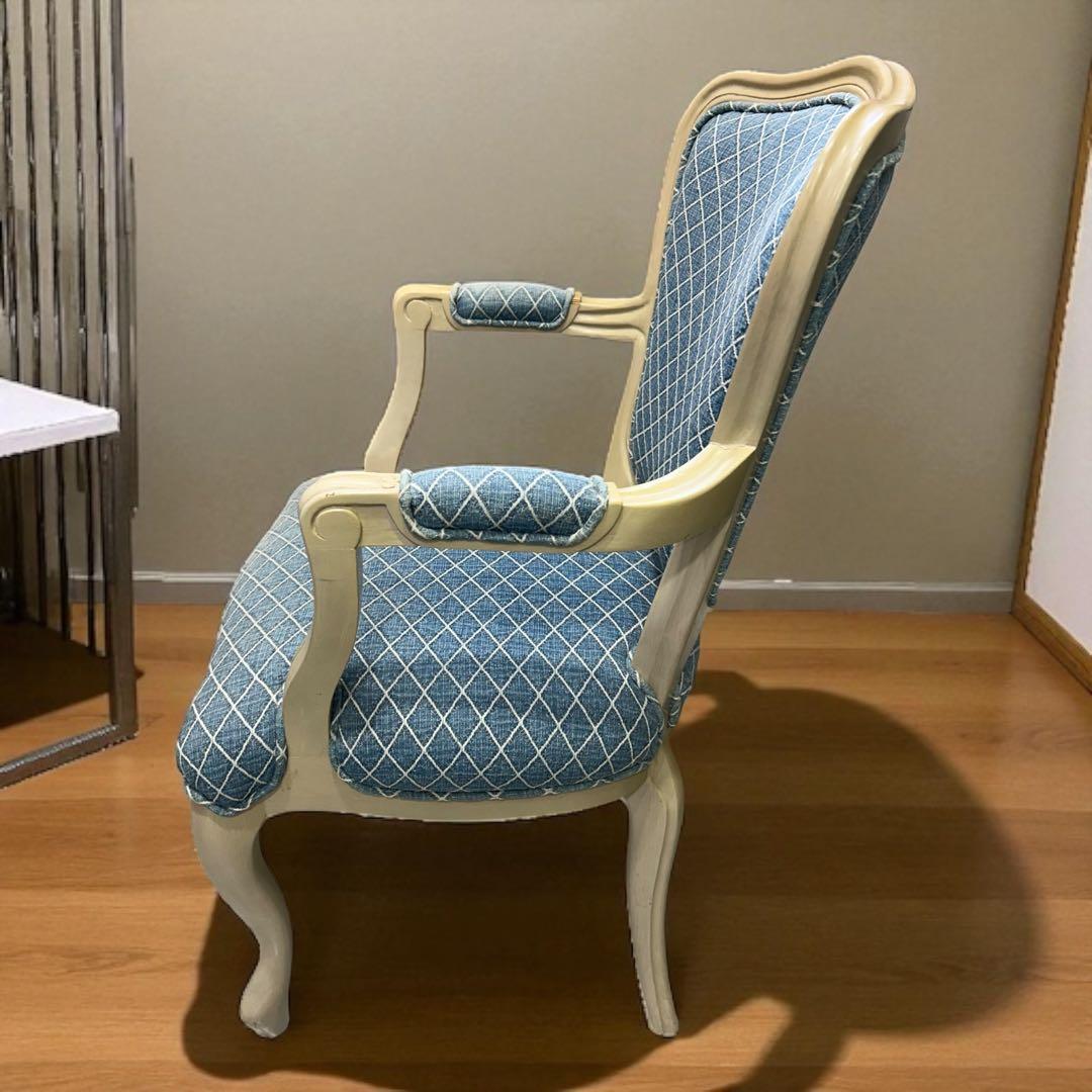 ✨超美品✨ロココ調アームチェア 猫脚 エレガントブルー アンティーク