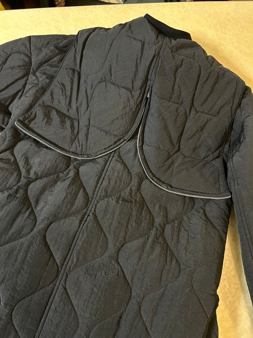 美品★ レイヤードライクキルティングコート
