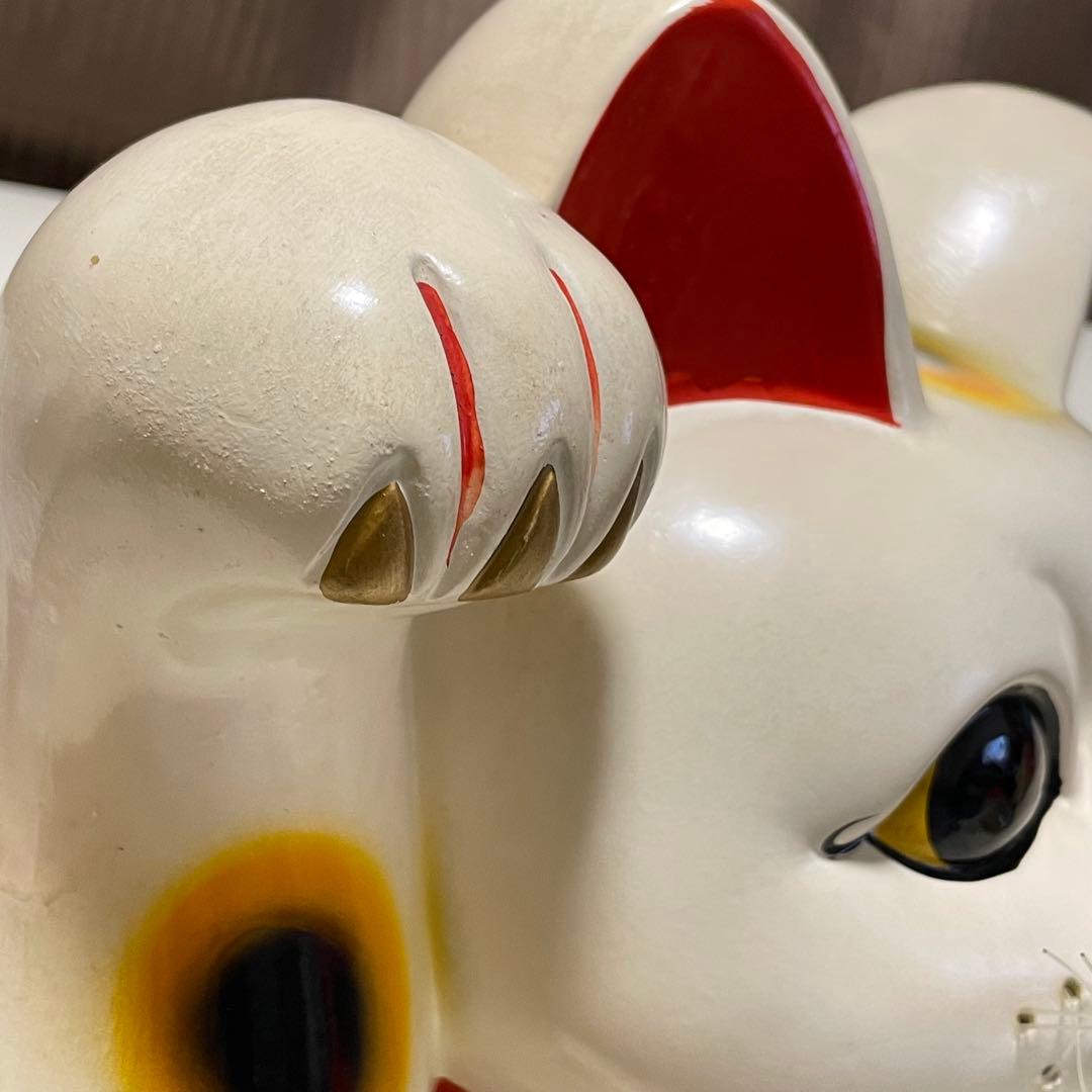 招き猫 超特大 超大型42cm 縁起物 置物 陶器製 福寿 招福 貯金箱