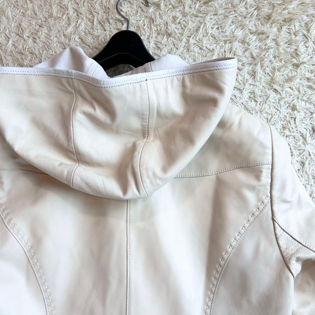 【希少✨️BALMAIN羊革】 バルマン パリス ラムレザー フード コート