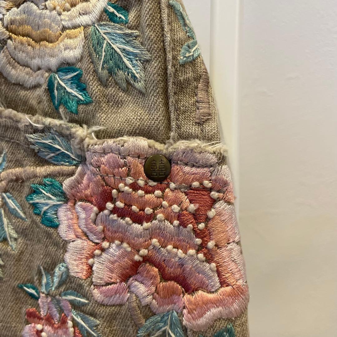 【希少】VIVIENNE TAM 花刺繍デニムスカート サイズ1 M