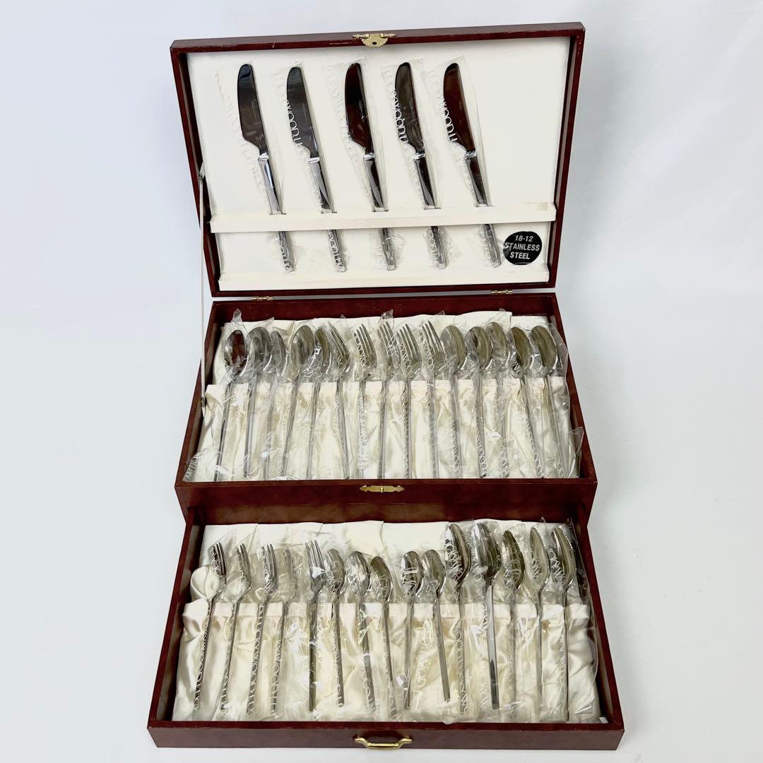 LUCKY WOOD カトラリーセット 35P 最高級ステンレス18/12