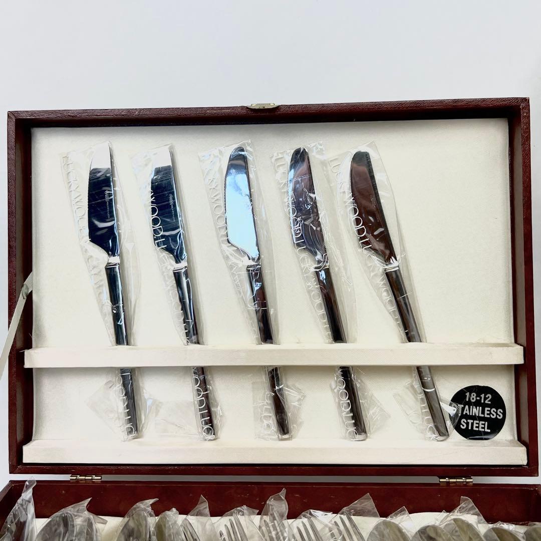 LUCKY WOOD カトラリーセット 35P 最高級ステンレス18/12