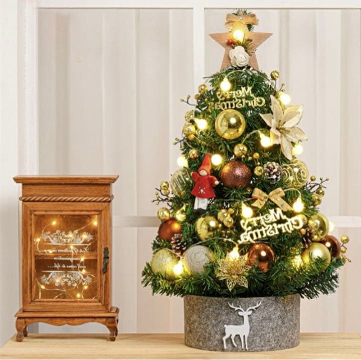 クリスマスツリー レッド ゴールド 90cm オーナメント 誕生日 飾り付け