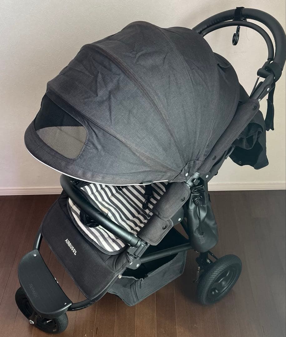 AIRBUGGY ココブレーキ　フロムバース ブラック　レインカバー付き