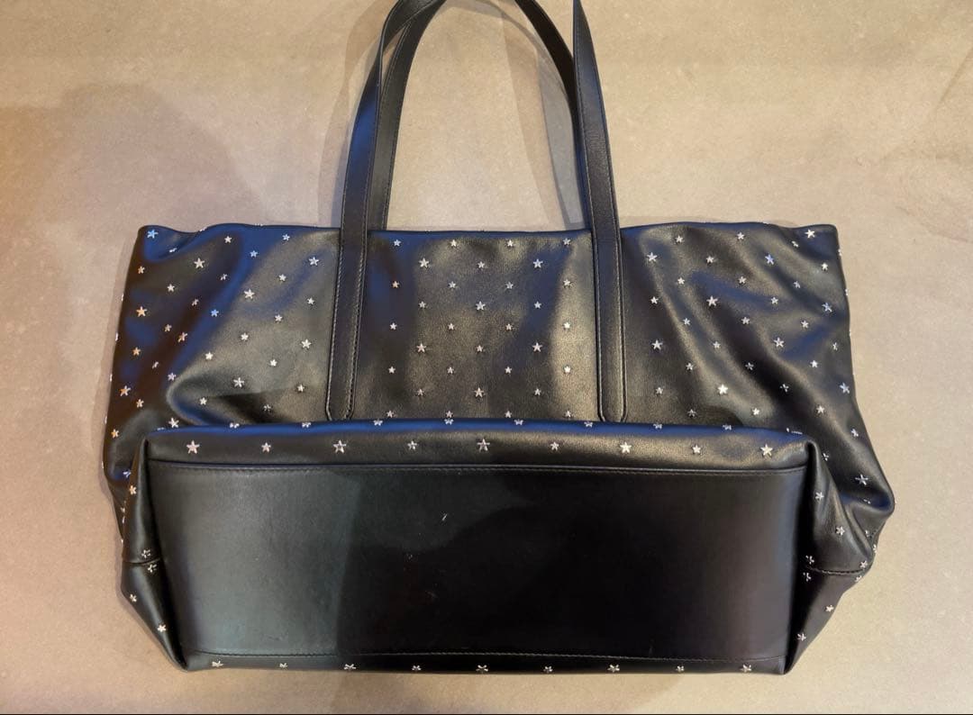JIMMY CHOO トートバッグ ピムリコ ブラック レザー スター スタッズ