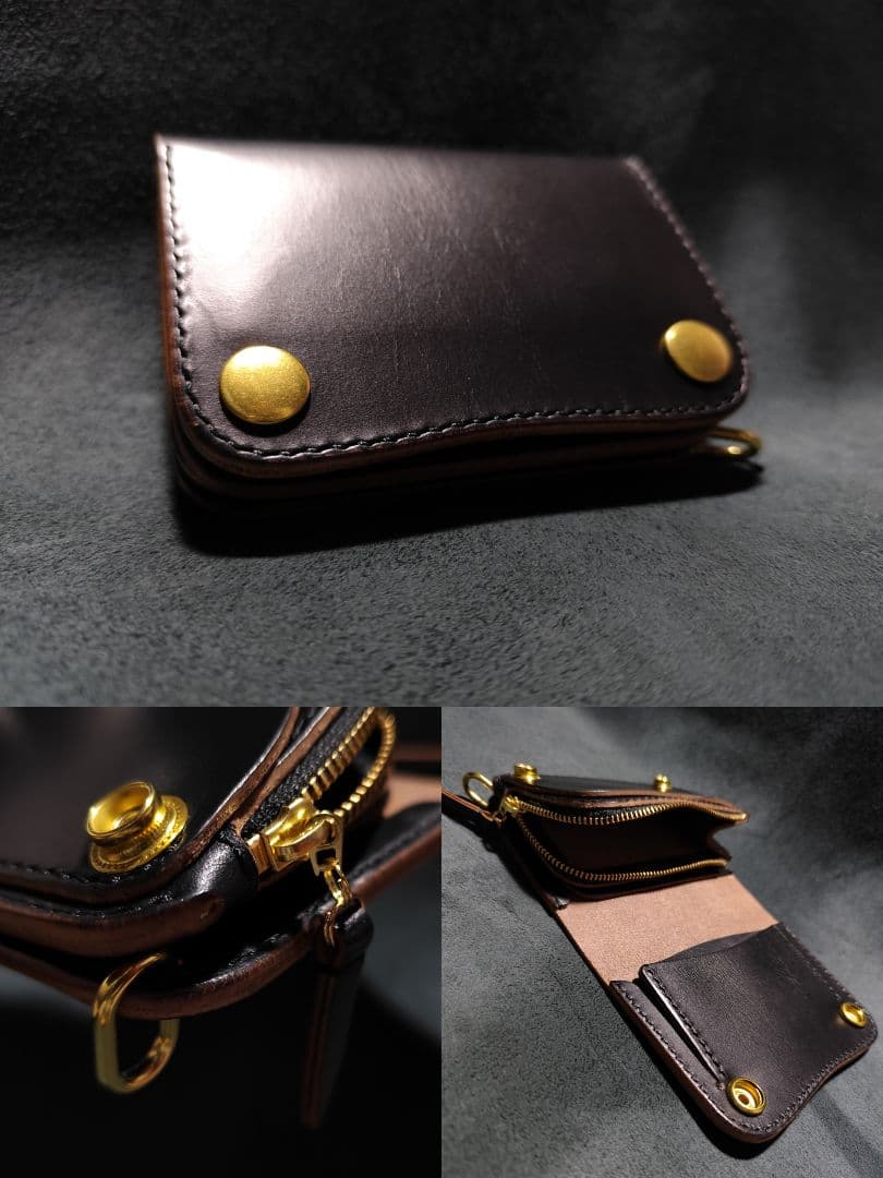 HORWEENクロムエクセル ショートトラッカーウォレット　ブラック　⑭