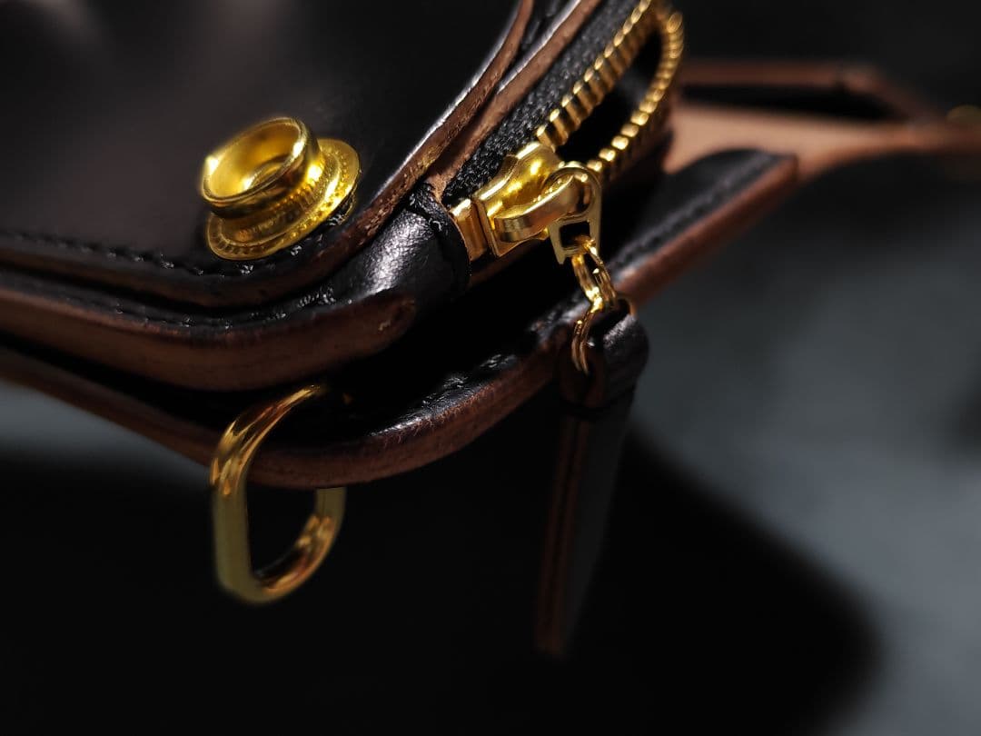 HORWEENクロムエクセル ショートトラッカーウォレット　ブラック　⑭