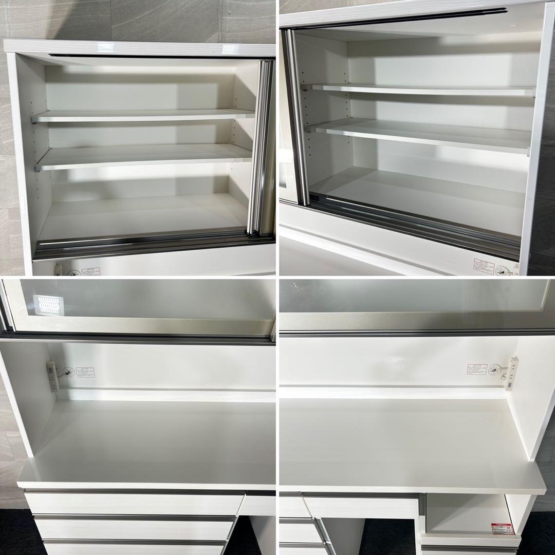 ニトリ 食器棚 リガーレ 160cm ホワイト キッチンボード 格安 d4730