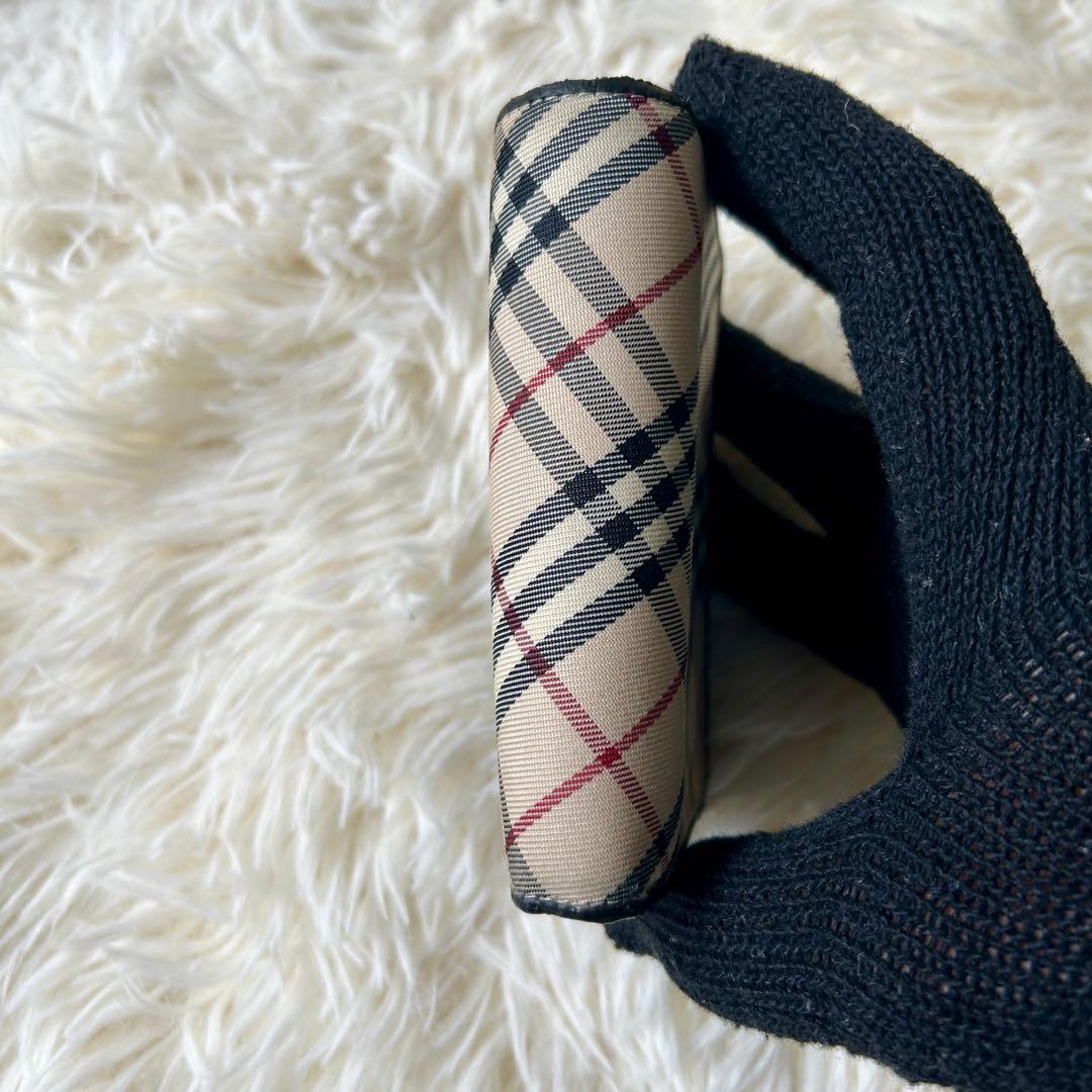 箱付き Burberry バーバリー 二つ折り財布 ノバチェック レザー 小型