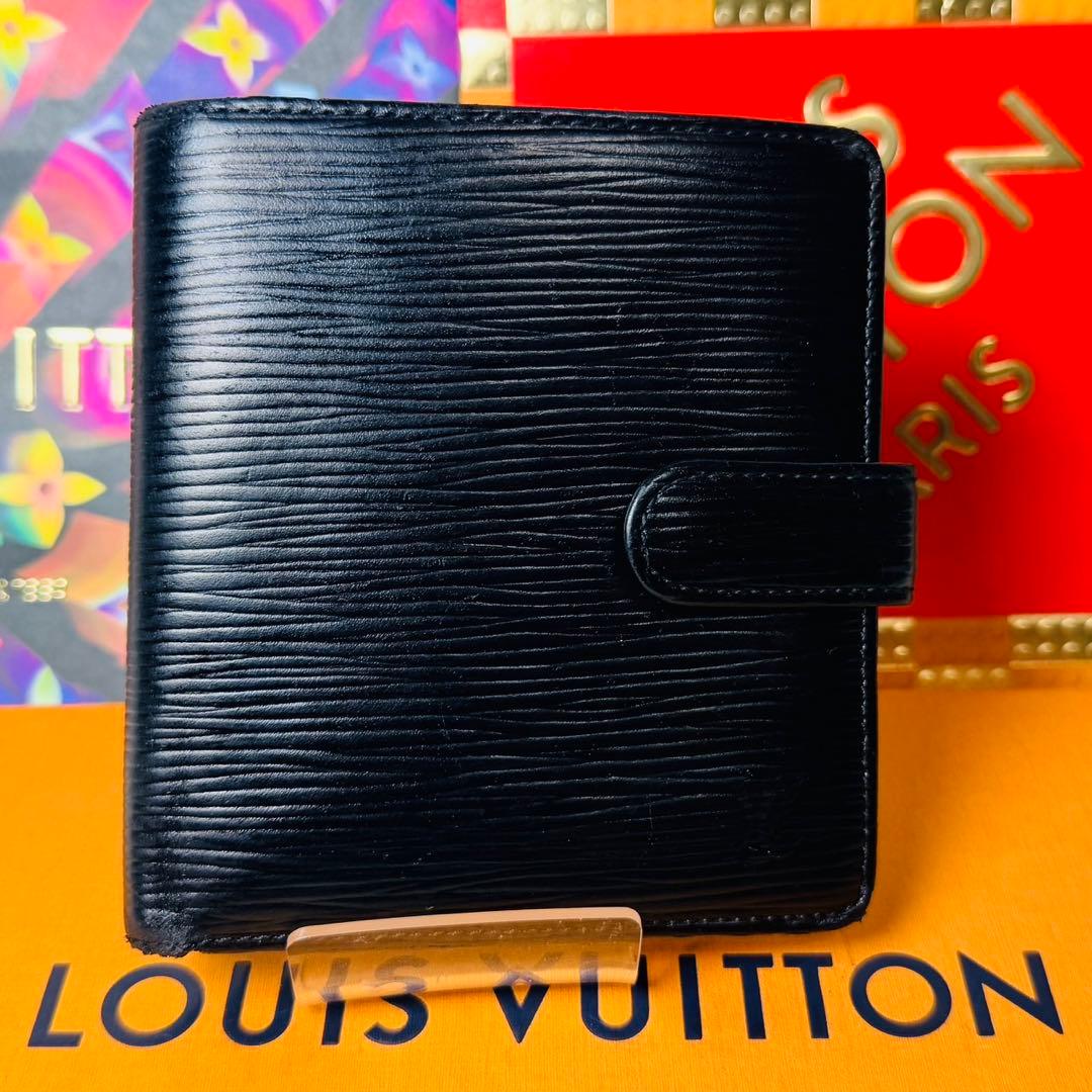 【セール！】ルイヴィトン エピ 二つ折り財布 ポルトビエコンパクト 黒 ブラック
