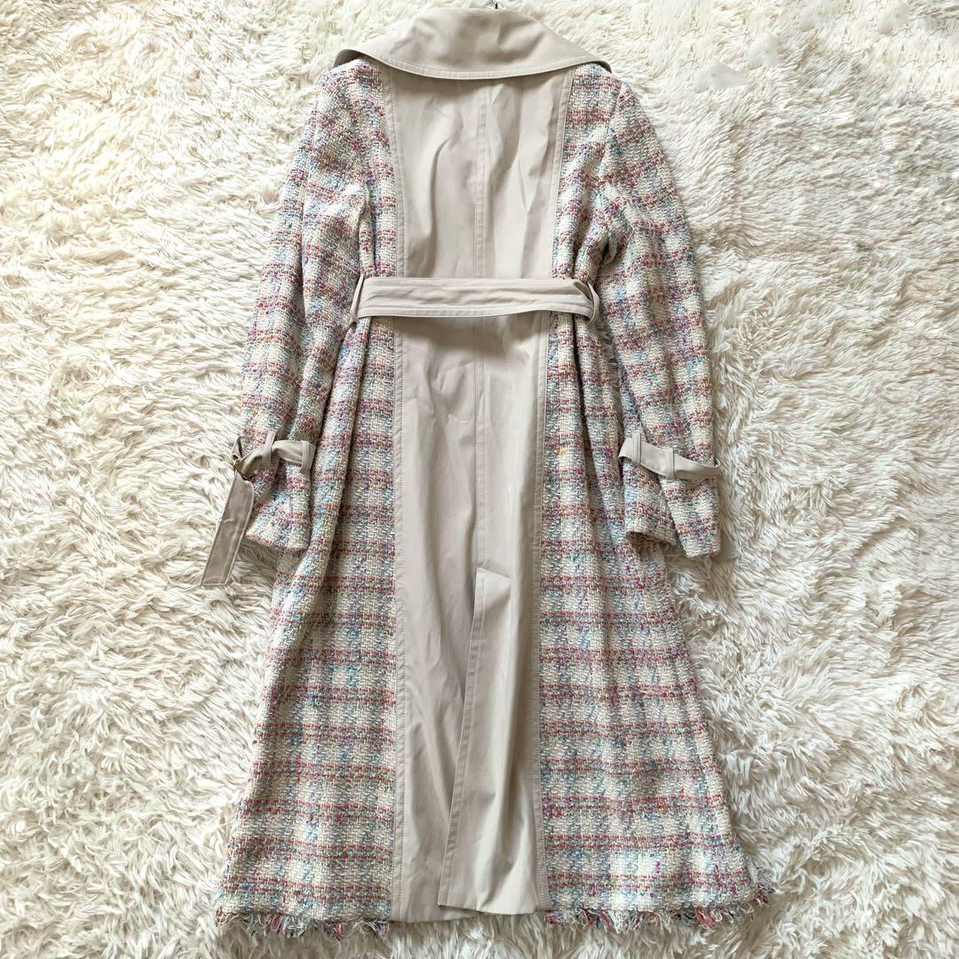 未使用級✨グレースコンチネンタル 現行 トレンチコート ツイード ベージュ
