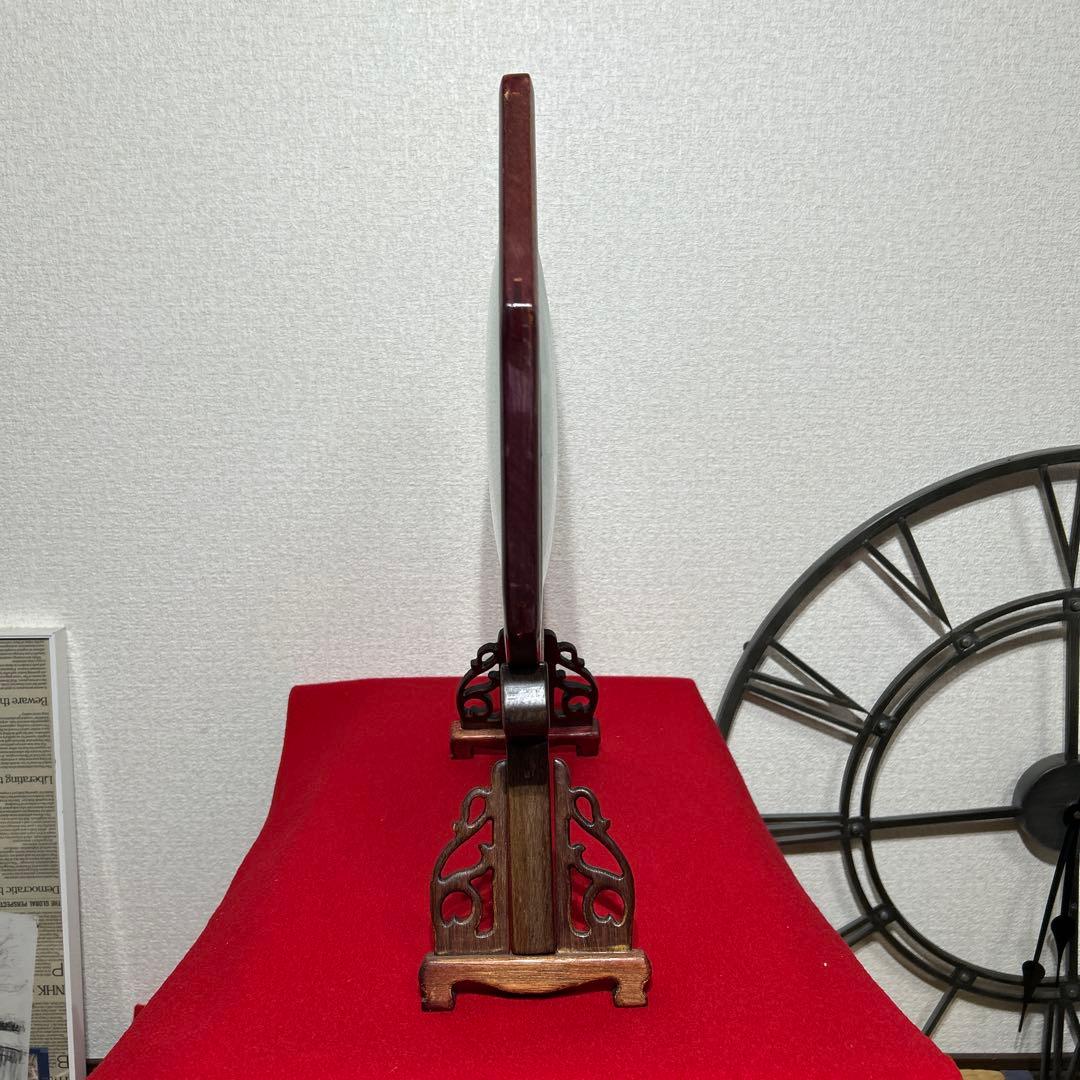 蘇州 蘇繍 両面刺繍 金魚 縁起物 天然木材座 中国工芸品　八角形　風水