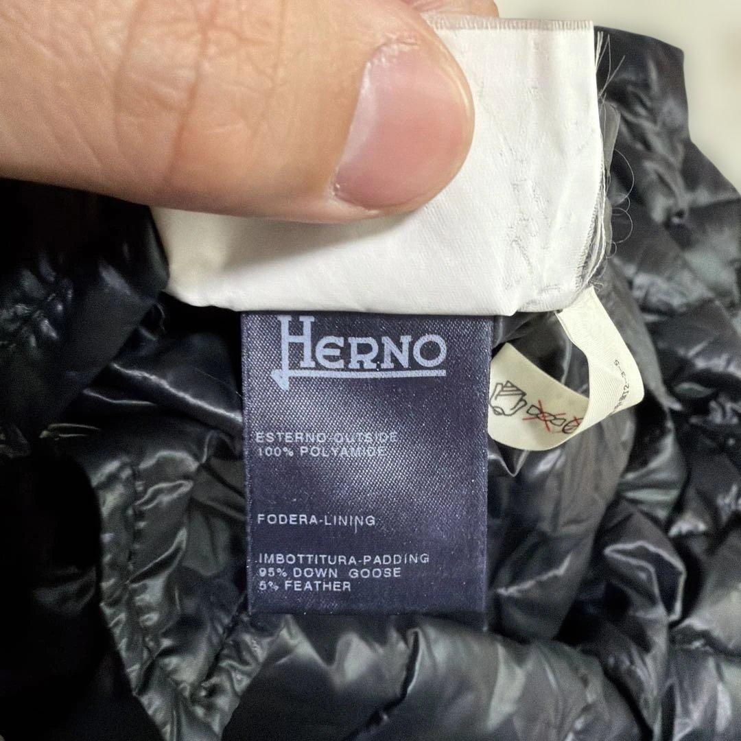希少XLサイズ相当　ヘルノ　ダウンコート　ライトダウン　レイヤード　ブラック