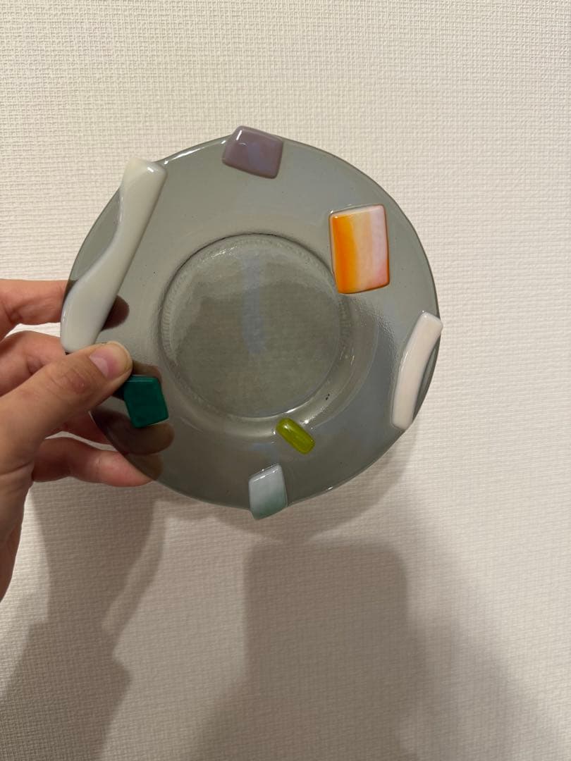 き*ぶ様 天気雨　皿　プレート　ガラス