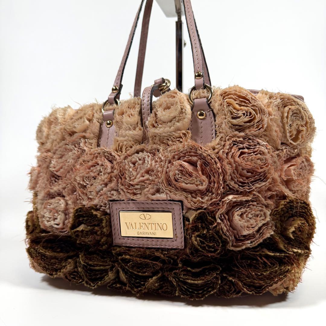 【美品】ヴァレンティノガラヴァーニ　トートバッグ　ロジェ　フラワー　ピンク