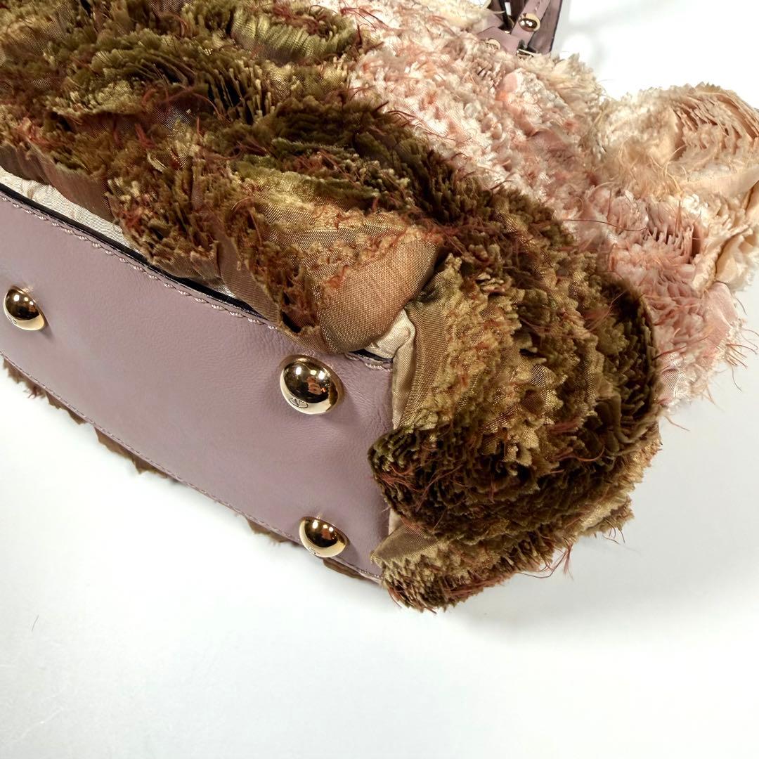 【美品】ヴァレンティノガラヴァーニ　トートバッグ　ロジェ　フラワー　ピンク